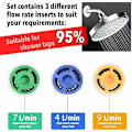 Miniatyrbillede 5 af 5: 4 stykker brusereducer, Reguleret Flow Shower, Shower Flow Regulator, Water Flow Restrictor, Holdbar kobber Shell Shower Flow Restrictor til Hotel, B