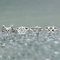 Pikkukuva 3 / 4: 12kpl/ set Leaf Fox Elephant Design Sormukset Lady Vintage Knuckle Midi Pinottava Sormus