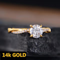 Miniatyrbilde 4 av 4: Elegant kvinner Full Rhinestone innlagt Cubic Zirconia Finger Ring Bryllupssmykker Golden US 9