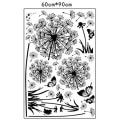 Miniatyrbild 5 av 5: Explosiv svart maskros blomma miljövänlig väggdekal svart maskros och fjäril flyger i vinden väggdekal,