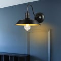 Miniatyrbillede 4 af 5: Retro Industriel Væglampe Metalskærm E27 Lampe til Soveværelse Stue Bar Sort og Hvid - Sort