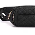 Pikkukuva 7 / 10: Suurikokoinen naisten vyölaukku säädettävällä olkahihnalla - Tyylikäs crossbody-vyölaukku pyöräilyyn ja kävelyyn, musta, yksi koko