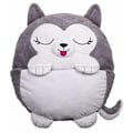 Miniatyrbillede 1 af 3: Happy Nappers 2-i-1 pude, der bliver til en sovepose, Husky, Grå, 1 enhed (pakke med 1)