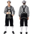 Pikkukuva 1 / 5: (Paita+housut+hattu) Oktoberfest Beer Man Lederhosen-asu Halloween Baijerin karnevaalijuhla Deluxe Cosplay set B4 pants shirt Hat L