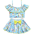 Miniatyrbild 1 av 2: Barn Flickor Unicorn Bow Bikini Set Badkläder Baddräkt Light Blue 3-4 Years