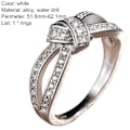 Miniatyrbilde 2 av 4: Kvinner Ring vridd bowknot form Rhinestone innlagt legering uthult fingerring til jubileum US 6