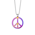 Miniatyrbilde 1 av 5: Fredstegn halskjede, choker i rustfritt stål, sjarmerende unisex, anheng i hippiestil, for fester, forlovelser, bryllup, skoleball, datoer