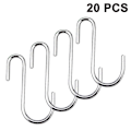 Miniatyrbild 1 av 5: 20 Pack Heavy Duty S Krokar Pan Grythållare Rack Krokar Hänghängare S Formade krokar För Köksartiklar Krukor Husgeråd Kläder Väskor Handdukar Växter Silver