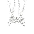 Miniatyrbilde 1 av 3: Magnetisk spillkontroller anheng Gamepad halskjede par bestevenn smykker gave Silver