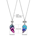 Pikkukuva 2 / 5: 4 kpl/ set Bff kaulakorut ja rannekorut Parhaat ystävät Half Heart Pendant Chain Kaulakorut Half Heart Friendship set