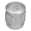 Miniatyrbild 4 av 8: Titanium Campingmugg med Vikbart Handtag och Lock 450ML Utomhus Drickskopp