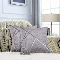 Miniatyrbillede 3 af 5: Dekorativ sofa pudebetræk, sofa tyk pude pudebetræk, firkantet grå luksus pude 2 sæt 30*50 cm Violet