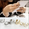 Miniatyrbild 2 av 4: 3 st/ set Finger Midi Tip Finger Knuckle Öppna Ringar Smycken Berlocker Julpresent Golden