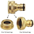 Miniatyrbillede 3 af 5: Universal badehane til haveslangeadapter, 1/2 tommer og 3/4 tommer 2-i-1 hun-til-åbningsadapter
