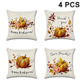 Miniatyrbild 1 av 5: Höstkuddfodral 45*45 cm för höstdekor Set med 4 Höstskördepumpa-tema Farmhouse Dekorativa kuddfodral för soffa Soffa Heminredning Pumpkin Theme