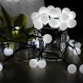 Miniatyrbild 1 av 3: 50LED 7M Solar String Lights utomhus, vit, 8 lägen dimbara dekorationsljus för trädgårdssovrum jul