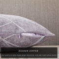 Miniatyrbillede 3 af 5: Dekorativ sofa pudebetræk, sofa tyk pude pudebetræk, firkantet grå luksus pude 2 sæt 65*65 cm Violet