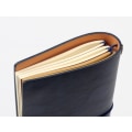 Miniatyrbilde 3 av 3: Travel Ledger A6 Loose Leaf Simple Journal Retro Portable Ledger (MINI Handbook Dark Blue),