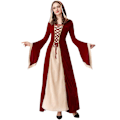 Miniatyrbillede 1 af 5: Kvinder Witch Vampire Cosplay Retro Maxikjole med snoretræk XL