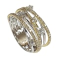 Miniatyrbilde 2 av 4: Mote kvinner Cross Dual Color Cubic Zirconia Innlagt Ring Bryllupssmykker Gift White Gold US 7