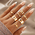 Miniatyrbillede 2 af 5: 8 stk Knuckle Ringe Hjerte Sommerfugl Stjernebelagte stabelbare unisex ringe Smykketilbehør