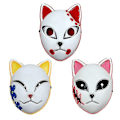 Miniatyrbillede 1 af 2: 2023-halloween Glowing Mask Led Ghost Slayer Mask Cat Face Glowing Line Mask Tanjiro Lapin