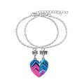 Pikkukuva 4 / 5: 4 kpl/ set Bff kaulakorut ja rannekorut Parhaat ystävät Half Heart Pendant Chain Kaulakorut Half Heart Friendship set
