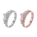 Miniatyrbillede 4 af 4: Legering Ring Solid Aftagelig Krone Aftagelig Krone Dame Ring Til Bryllup Rose Gold US 7