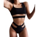 Miniatyrbild 1 av 5: Dampadderade bandage Badkläder Bikini Set Black L