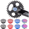 Miniatyrbillede 4 af 4: 4 stk Cykel Kranksæt Kranksæt Kranksæt Support Cap Bolt Aluminiumslegering Mountain Bike Anti Dust Cover Bike Access