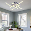 Miniatyrbillede 1 af 5: LED-loftslys, buet moderne design loftslysekronelampe med 4 STK bølget lys til stue soveværelse spisestue (28W 4 lys varm hvid)，