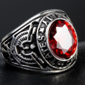 Miniatyrbillede 2 af 4: Ring Punk Oval Form Rhinestone Indlagt Punk Klassisk Ring Til Fest Black 11