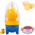Miniatyrbillede 1 af 5: Manuel ægrystermixer, bærbar æggemaskine med æggekniv, æggeblommemixer, Golden Egg Maker, Mixer Køkkenudstyr til at blande æg (plastik)