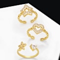 Pikkukuva 2 / 5: Sormus Vintage Zircon Heart Stud Muotikorut Ac8676 A