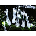 Miniatyrbillede 2 af 5: Positiv Hvid Solar 6,5 m 30 Lys 8 Funktion Vanddråbe LED Lys Vandtæt Solar Lys String Boble Ball Udendørs Have
