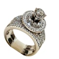 Miniatyrbillede 2 af 4: 2 stk/sæt Mode Kvinder Cubic Zirconia Statement Engagement Finger Ring smykker US 10