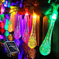 Miniatyrbild 4 av 5: Soldrivna ljusslingor, 50 LED 9,5 M Solar Water Drop Light för utomhus och inomhus, julfester (färg)