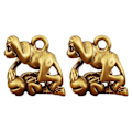 Miniatyrbillede 1 af 3: 2stk Monkey Modeling Pynt gør det selv nøglering vedhæng Unikt messinghåndværk