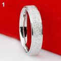 Miniatyrbillede 1 af 5: Mænd Kvinder Bryllupsring Rustfrit Stål Mat Ring Smykker Par Gave Silver Size 7