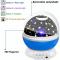 Miniatyrbillede 3 af 5: Stjernehimmel projektion atmosfære roterende sfærisk lys led (stjerne måne blå base),