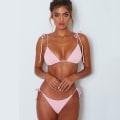 Miniatyrbild 2 av 5: kvinnor Push-up Vadderad Bikini Set Strappy Baddräkt Beachwear Badkläder Baddräkt Pink S