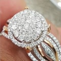 Miniatyrbilde 5 av 5: Damering Rhinestone Innlagt Ikke-fading Lett Multi Layers Bryllupssirkel til bursdag US 8