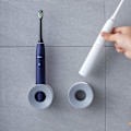 Miniatyrbillede 1 af 5: Elektrisk tandbørsteholder til badeværelse, pladsbesparende til vægbruser (2 stykker, grå)