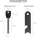 Pikkukuva 4 / 5: Survival Fire Flint, palosytytin ja kaavin, vedenpitävä, 10 000 kipinää 3 000 asteessa, 8 mm tanko, magnesium paloteräs - palosytytin, kaulanauha
