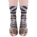Miniatyrbillede 1 af 2: 3D Funny Unisex Elastisk Sok Print Animal Paw Feet Crew Sokker Cat