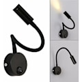 Miniatyrbilde 4 av 5: Hjemmevegglampe 360 ​​grader sammenleggbar justerbar 3W LED varmt lys (svart varmt lys 3000K),