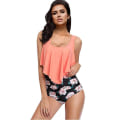 Miniatyrbilde 1 av 2: Dame volanger Tankini Bikini Set Høy midje Badedrakt B S