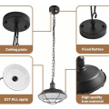 Miniatyrbillede 5 af 5: Lysekrone Pendel Light Industriel Loftslampe E27 Metalskærm til Soveværelse Stue Bar Restaurant Sort - 26cm -