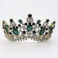 Miniatyrbild 1 av 5: Jeweled Crowns Vackra Headpiece Bröllop Crown Bröllop Tiaras Håraccessoarer för bal födelsedag Green without comb