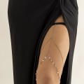 Miniatyrbillede 2 af 5: Piger benkæde Sexet lårbælte lårkæder Lang kvast Body Chain Beach Outfit 13 golden 0149